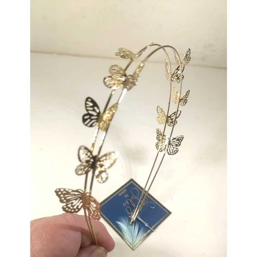 Sincerely Jules Fun Childs Tiara Gold Tone Butterfly